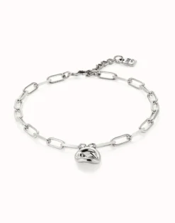 Short link chain pendant necklace white crystal