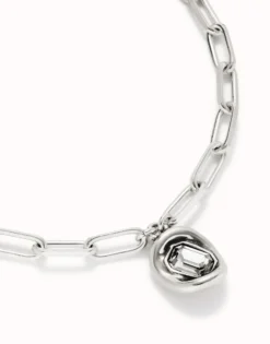 Short link chain pendant necklace white crystal