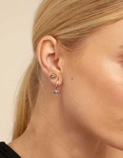 Single Hoop Charm With A Crystal
