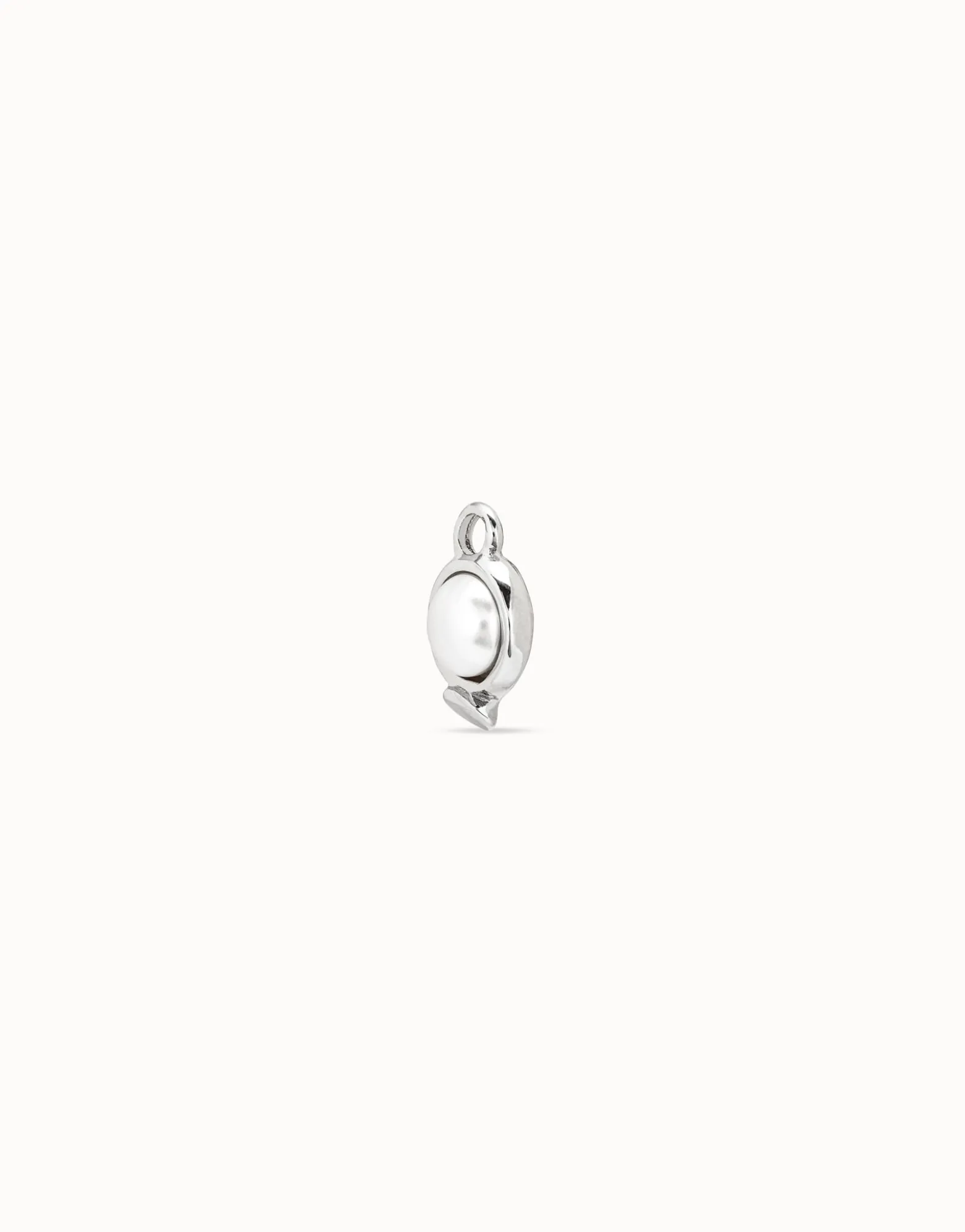 Single Hoop Charm With A Pearl