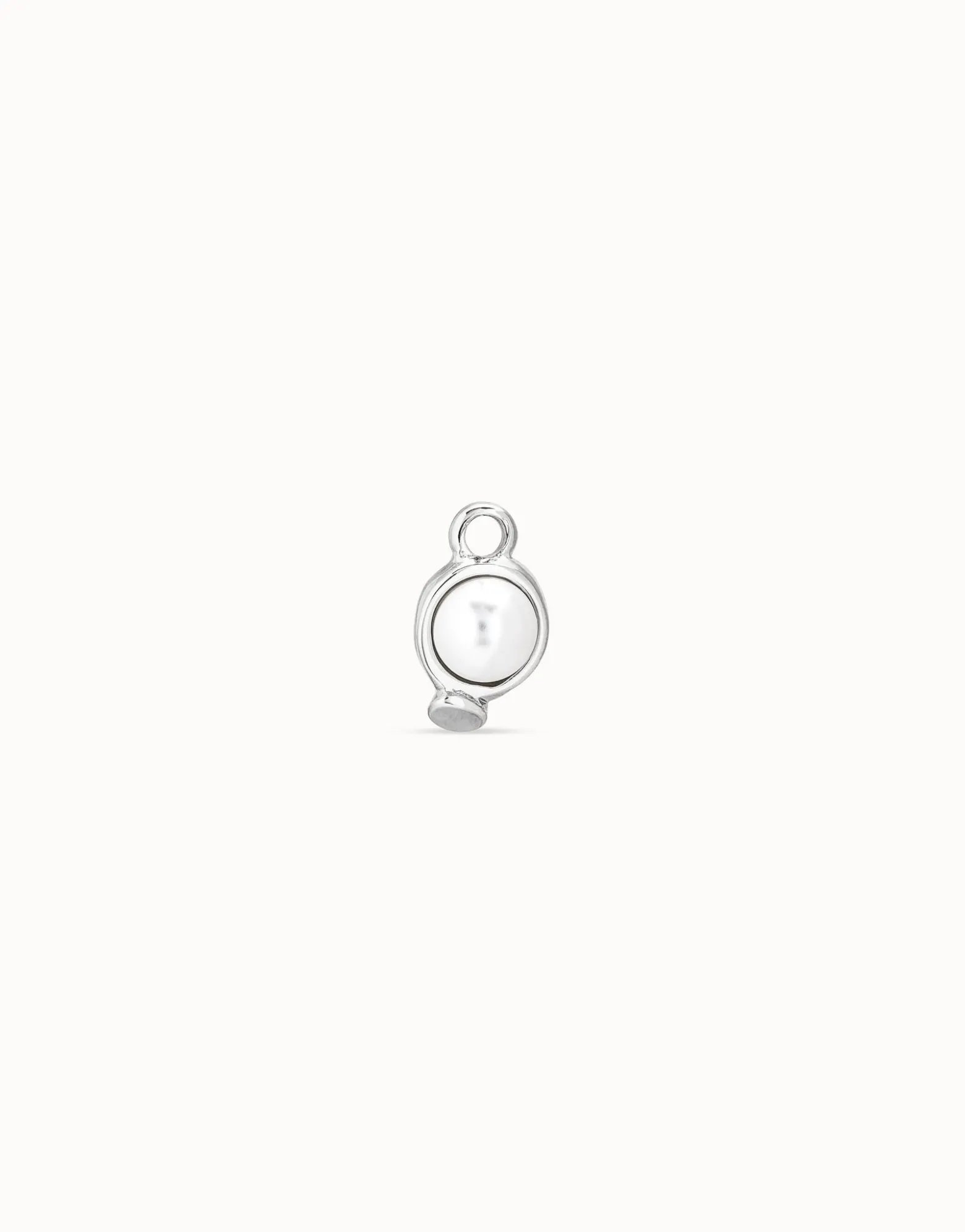 Single Hoop Charm With A Pearl