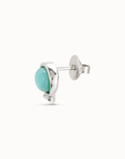 Single Stud Earring With Blue Crystal