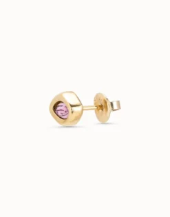 Single Stud Earring With Purple Crystal