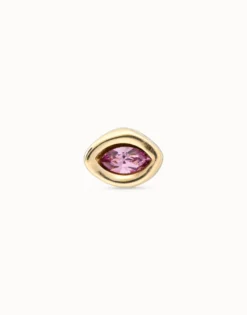 Single Stud Earring With Purple Crystal