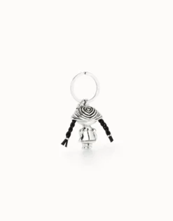 Sterling silver-plated doll key-ring