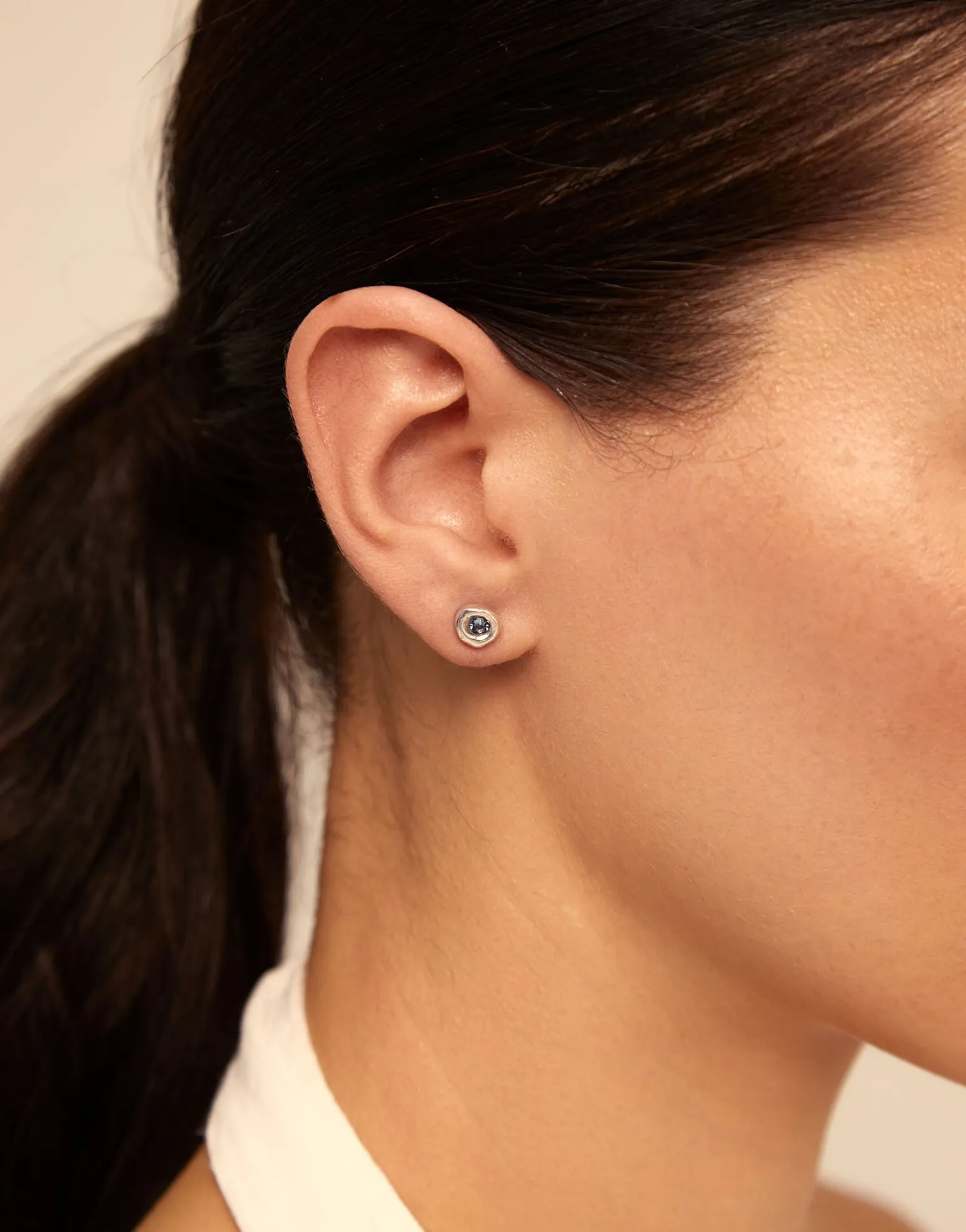 Sterling silver-plated earrings with crystal