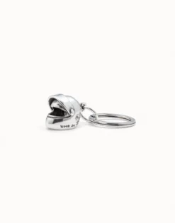Sterling silver-plated helmet key-ring