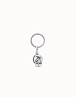 Sterling silver-plated helmet key-ring