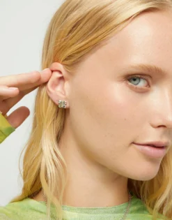 Stud earrings with a butterfly shape