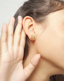 Stud earrings with a butterfly shape