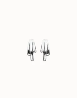 Stud earrings with elongated organic shapes