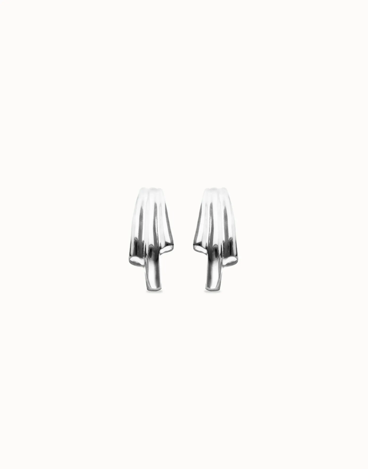 Stud earrings with elongated organic shapes