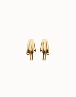 Stud earrings with elongated organic shapes