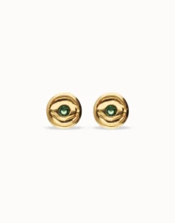 Stud earrings with verde crystal