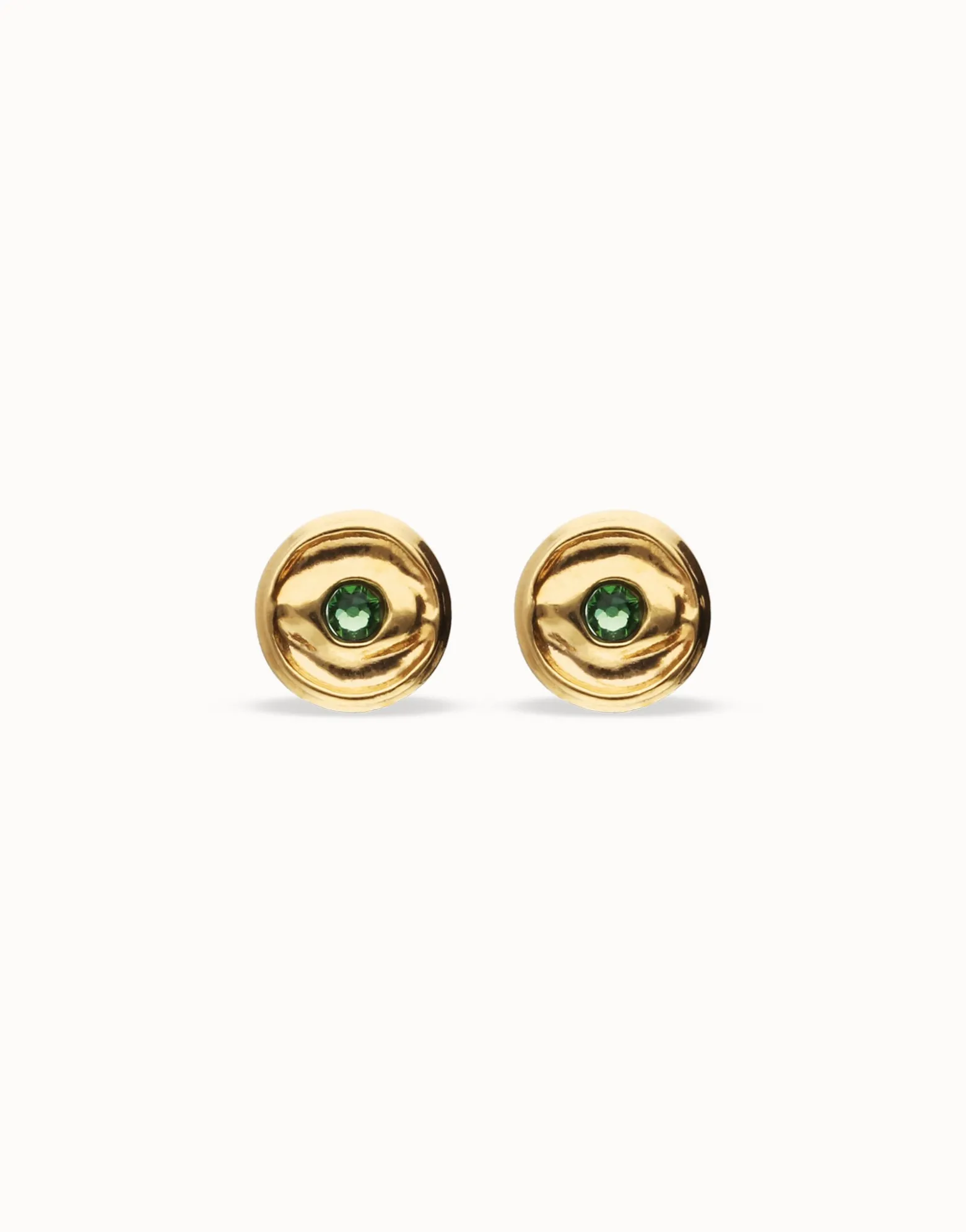 Stud earrings with verde crystal