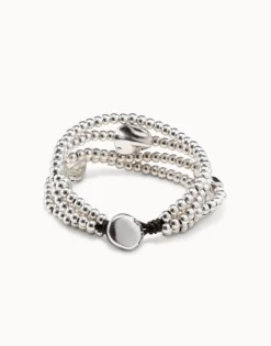 Three strand leather beaded bracelet