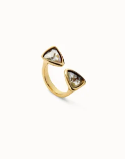 Triangular ring with two crystals
