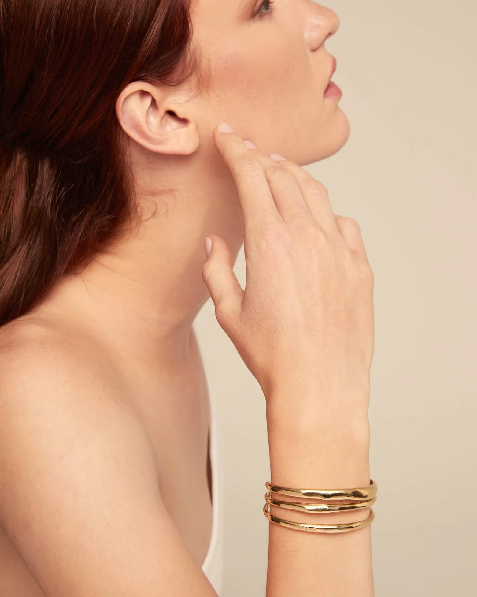 Triple curved bangle bracelet