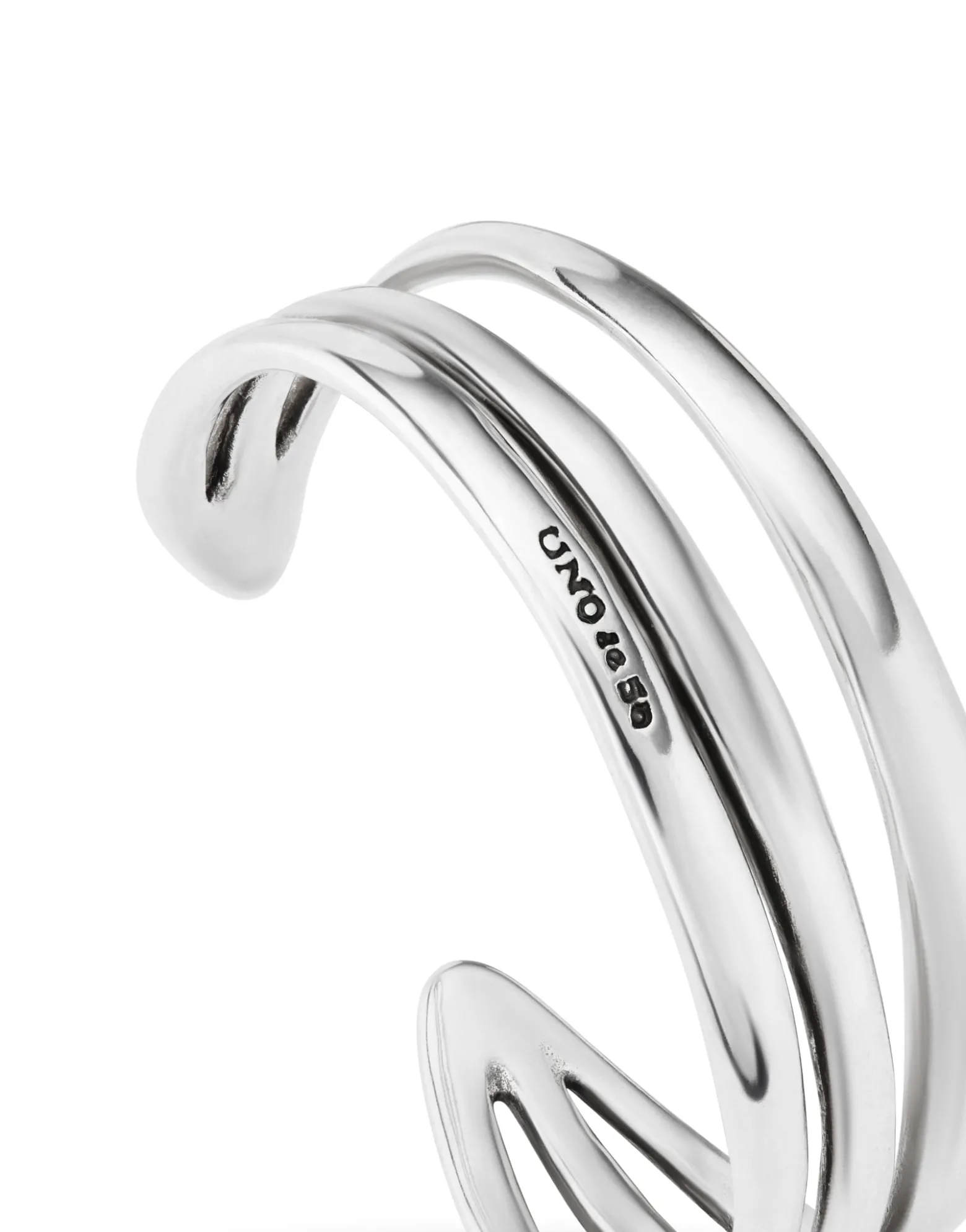 Triple curved handcrafted bangle bracelet