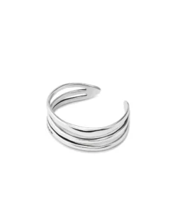 Triple curved handcrafted bangle bracelet
