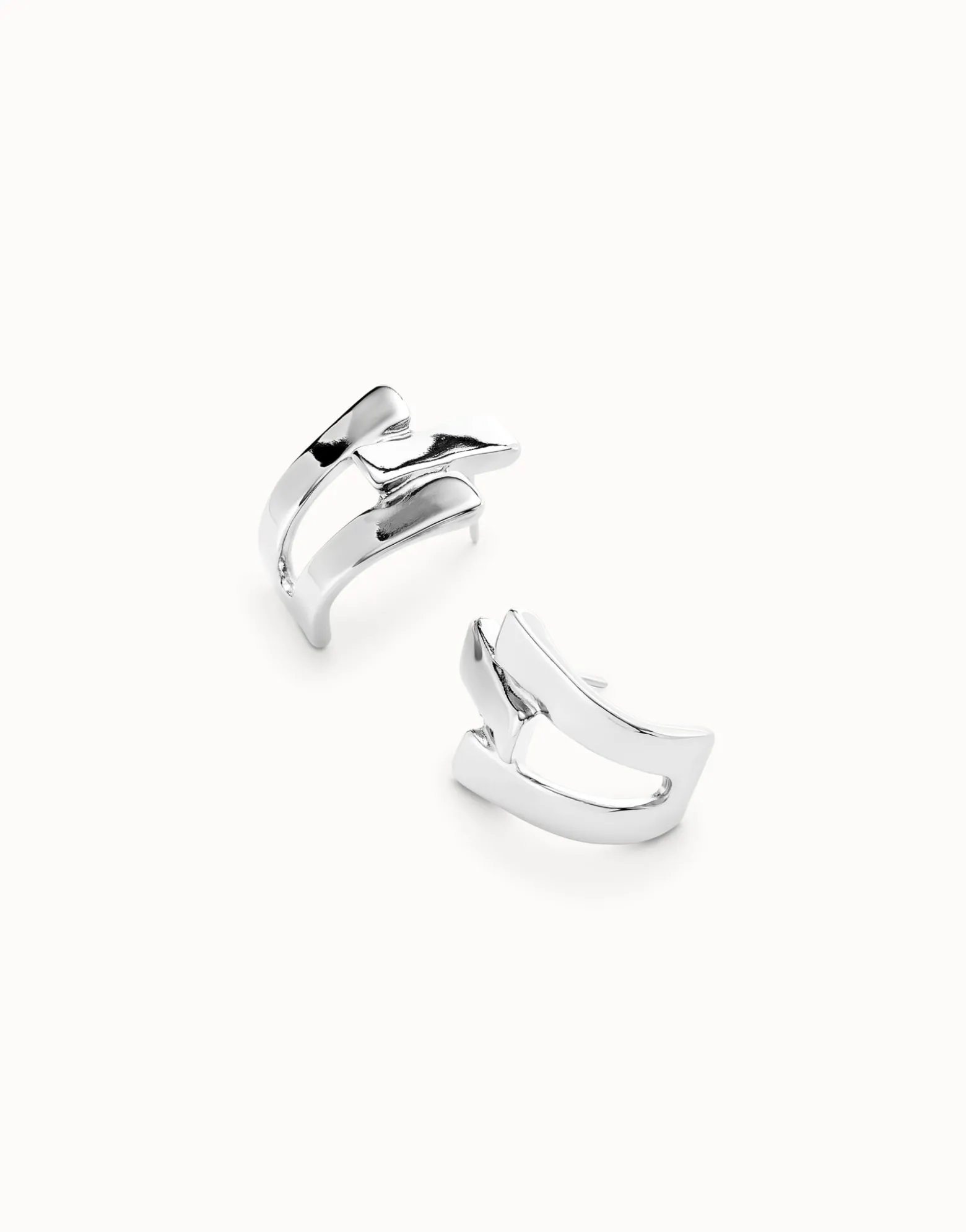Triple-Curve Stud Earrings