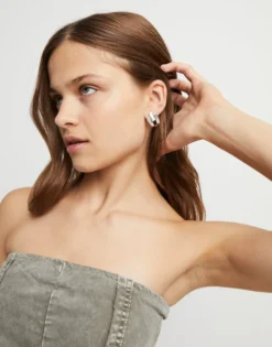 Triple-Curve Stud Earrings