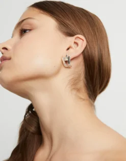 Triple-Curve Stud Earrings