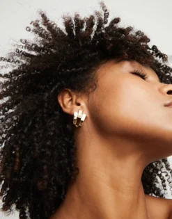 Triple-Curve Stud Earrings