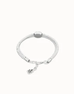 Two-strand beaded bracelet with an eye-shaped charm