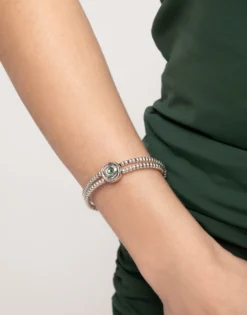 Two-strand beaded bracelet with an eye-shaped charm
