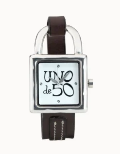 Watch with leather strap
