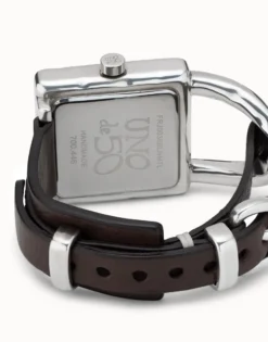 Watch with leather strap