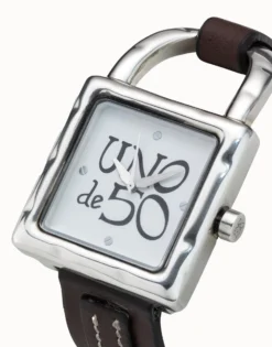 Watch with leather strap