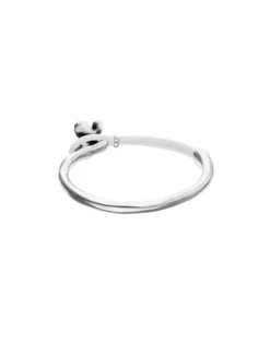 White leather bracelet with butterfly ornament