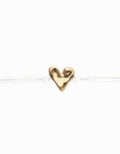 White leather bracelet with heart detail