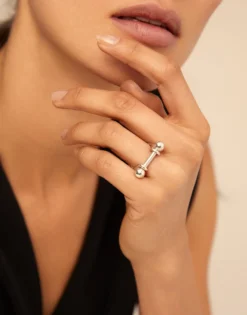 Wide ring with textured finish
