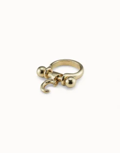 Wide ring with textured relief