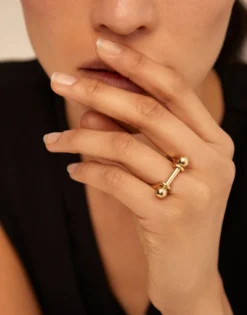 Wide ring with textured relief